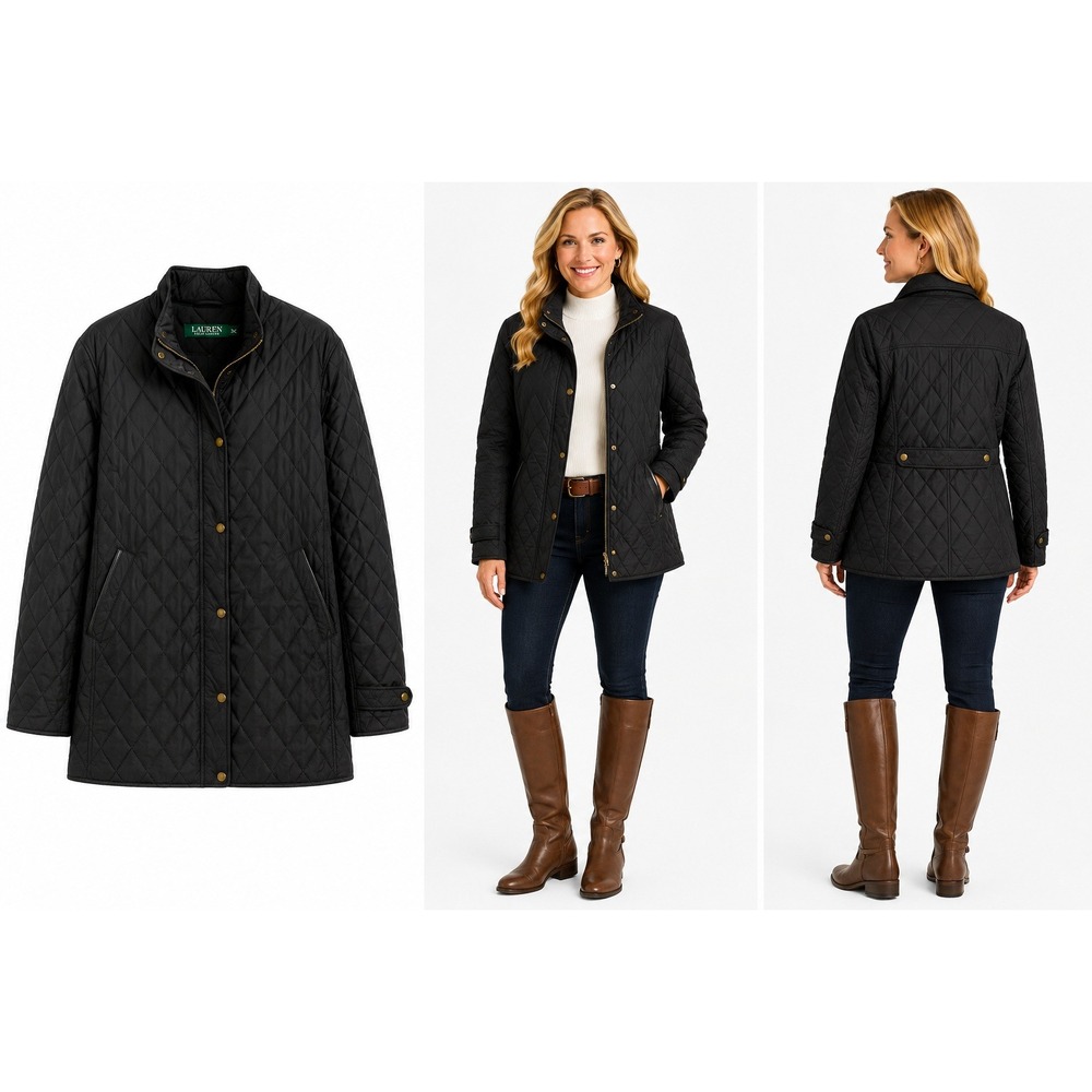 Lauren Ralph Lauren XL Quilted Equestrian Hunting Barn Coat Preppy Country